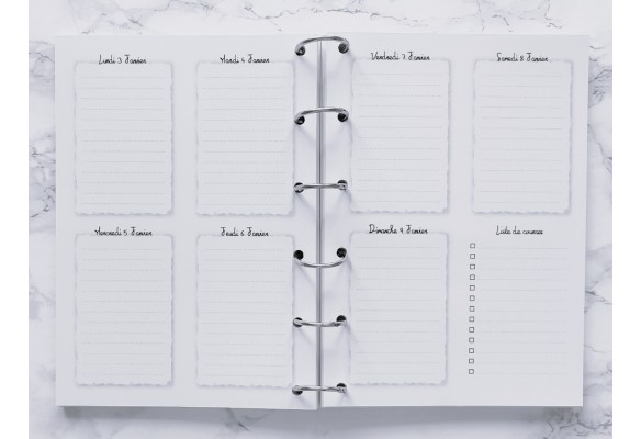 Agenda hebdomadaire cuisine - A5