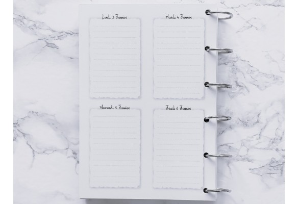 Agenda hebdomadaire cuisine - A5