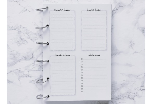 Agenda hebdomadaire cuisine - A5