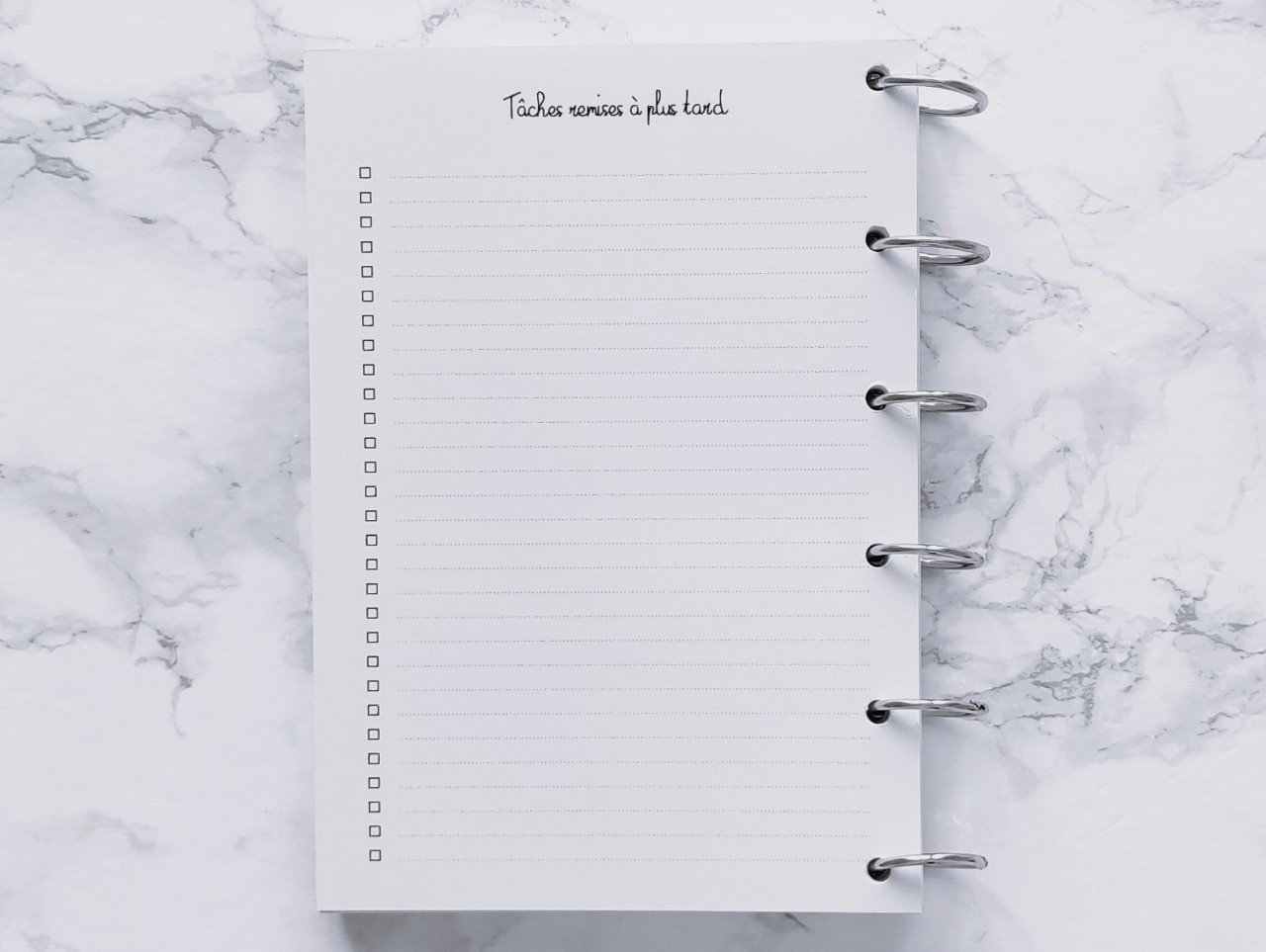 Tâches remises à plus tard - A5
