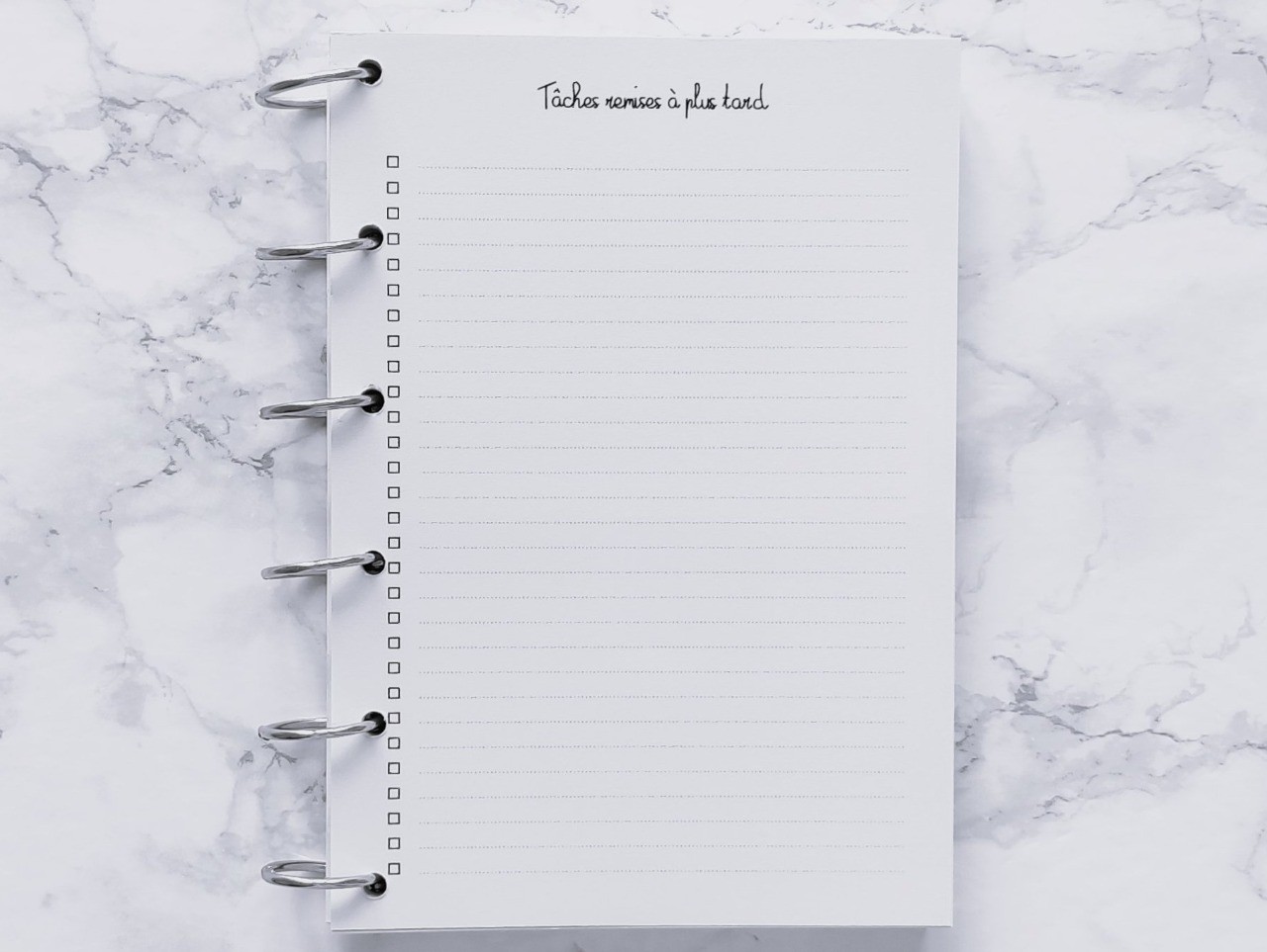 Tâches remises à plus tard - A6