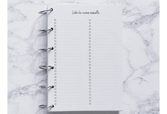 Liste de courses mensuelle - A5