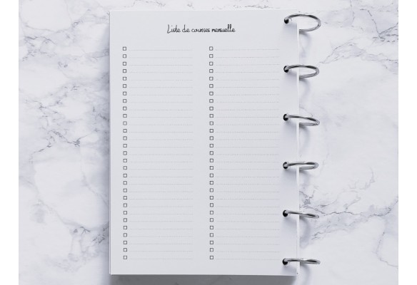 Liste de courses mensuelle - A5