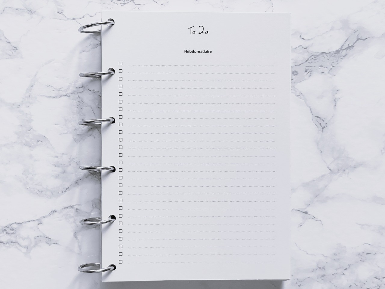 To Do Hebdomadaire - A4