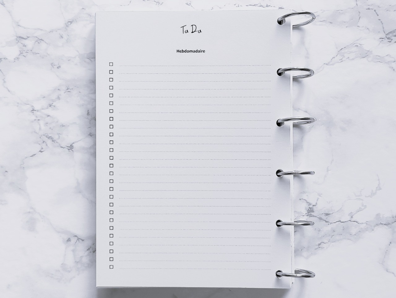 To Do Hebdomadaire - A4