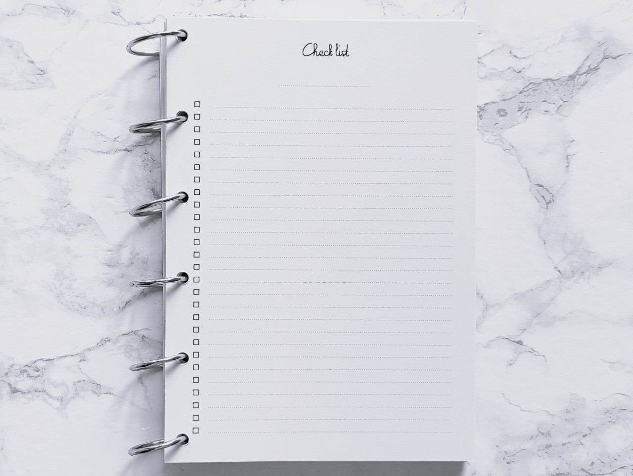 Check list page entière - A5