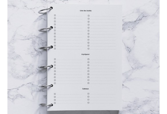 Organisation d'un événement - A5