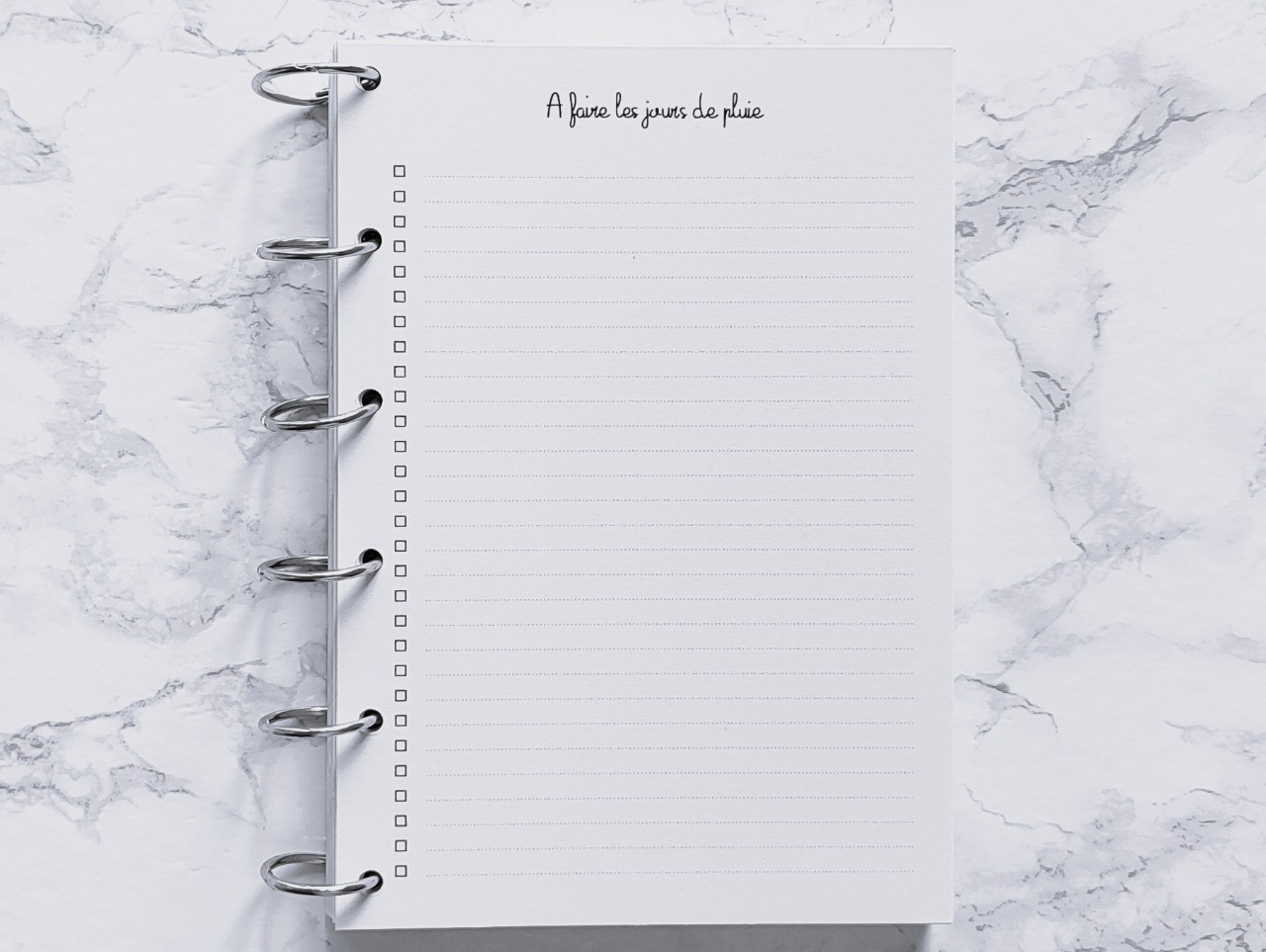 A faire les jours de pluie - A6