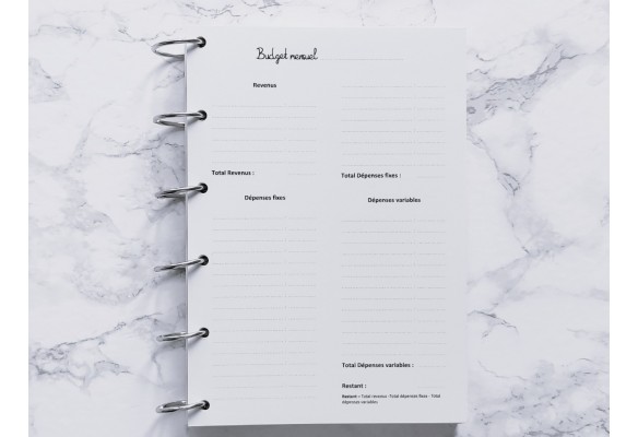 Budget mensuel - A5