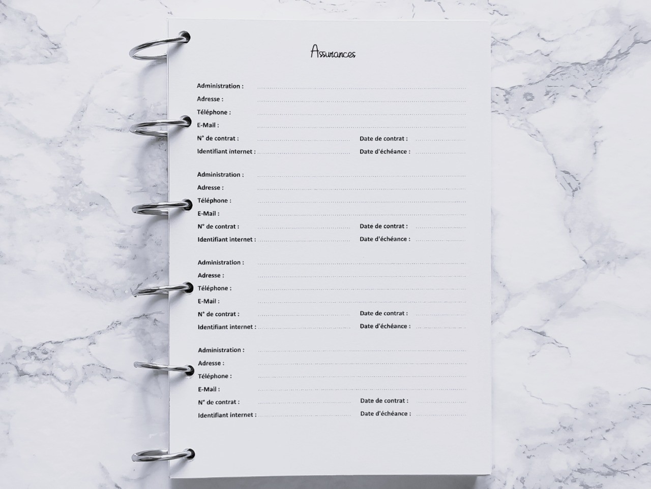 Assurances (Répertoire) - A4