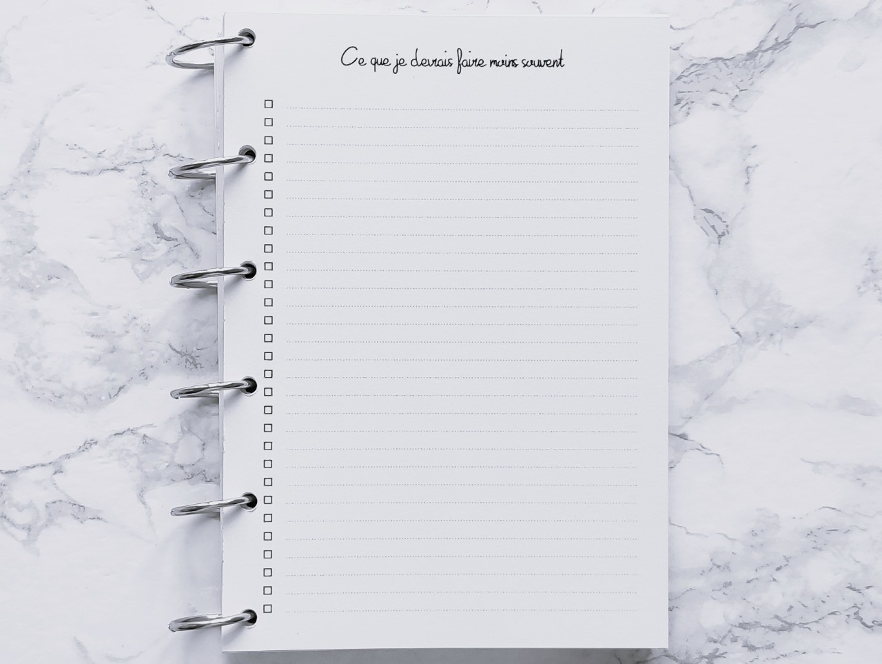 Ce que je devrais faire moins souvent et Ce que je...