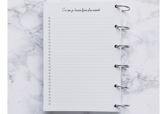 Ce que je devrais faire moins souvent et Ce que je devrais faire plus souvent - A6