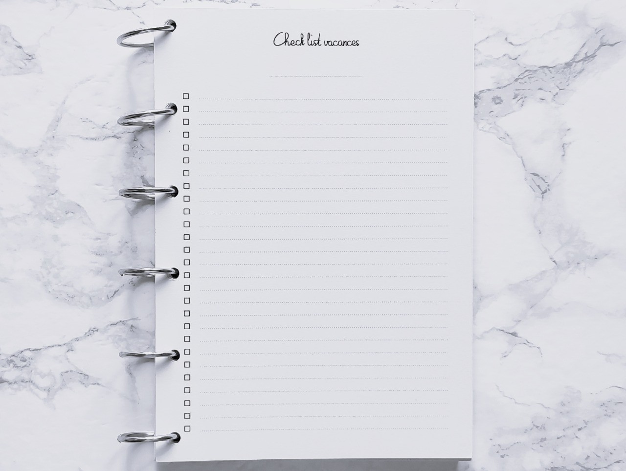 Check list vacances - A5