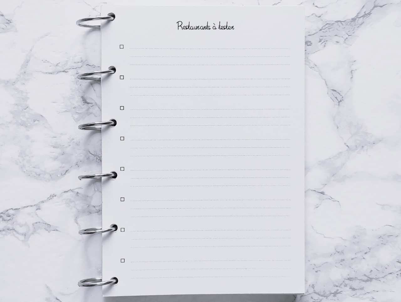 Restaurants à tester - A4