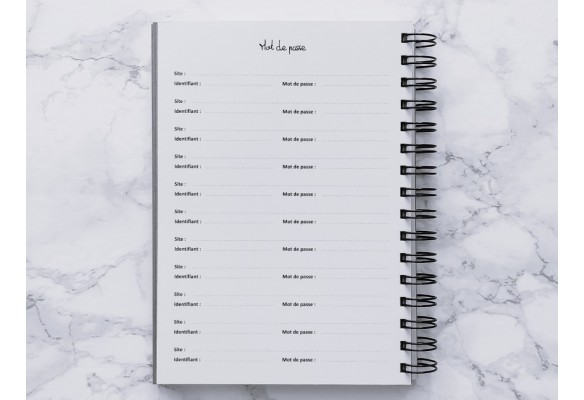 Carnet Mot de passe - Vie pratique