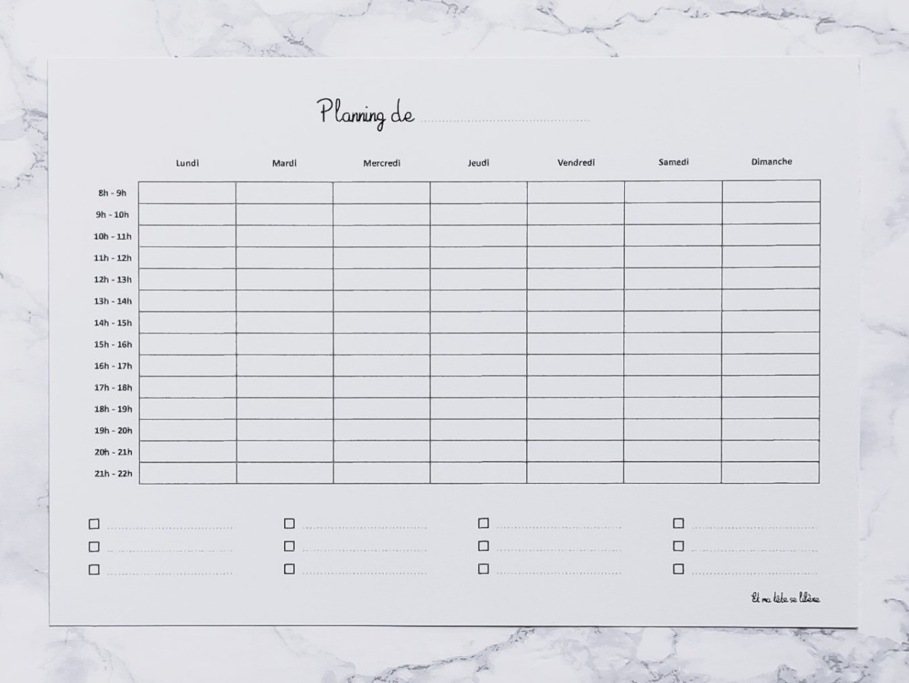 Plannings de la Semaine et de Vacances de