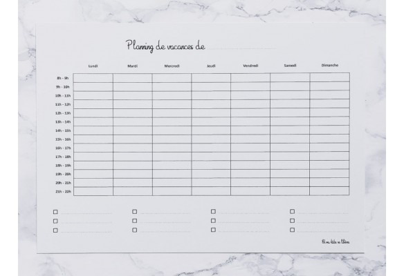 Plannings de la Semaine et de Vacances de