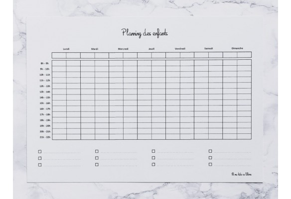 Plannings de la Semaine et de Vacances - 2 enfants