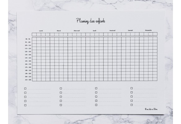 Plannings de la Semaine et de Vacances - 4 enfants