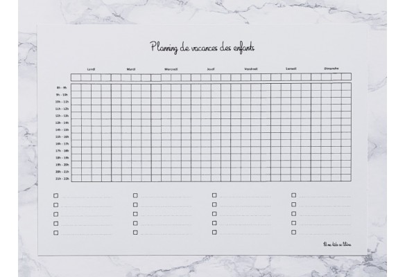 Plannings de la Semaine et de Vacances - 4 enfants