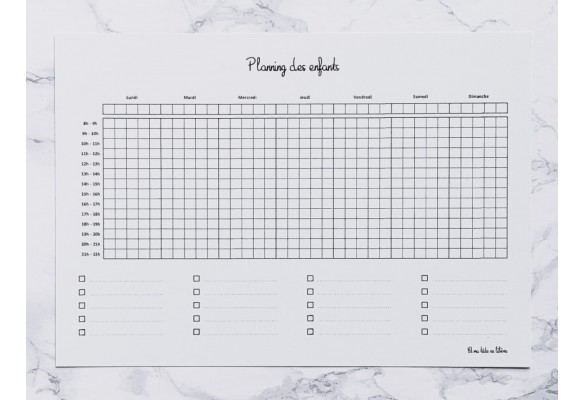 Plannings de la Semaine et de Vacances - 5 enfants