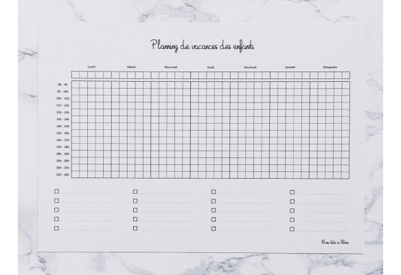 Plannings de la Semaine et de Vacances - 5 enfants