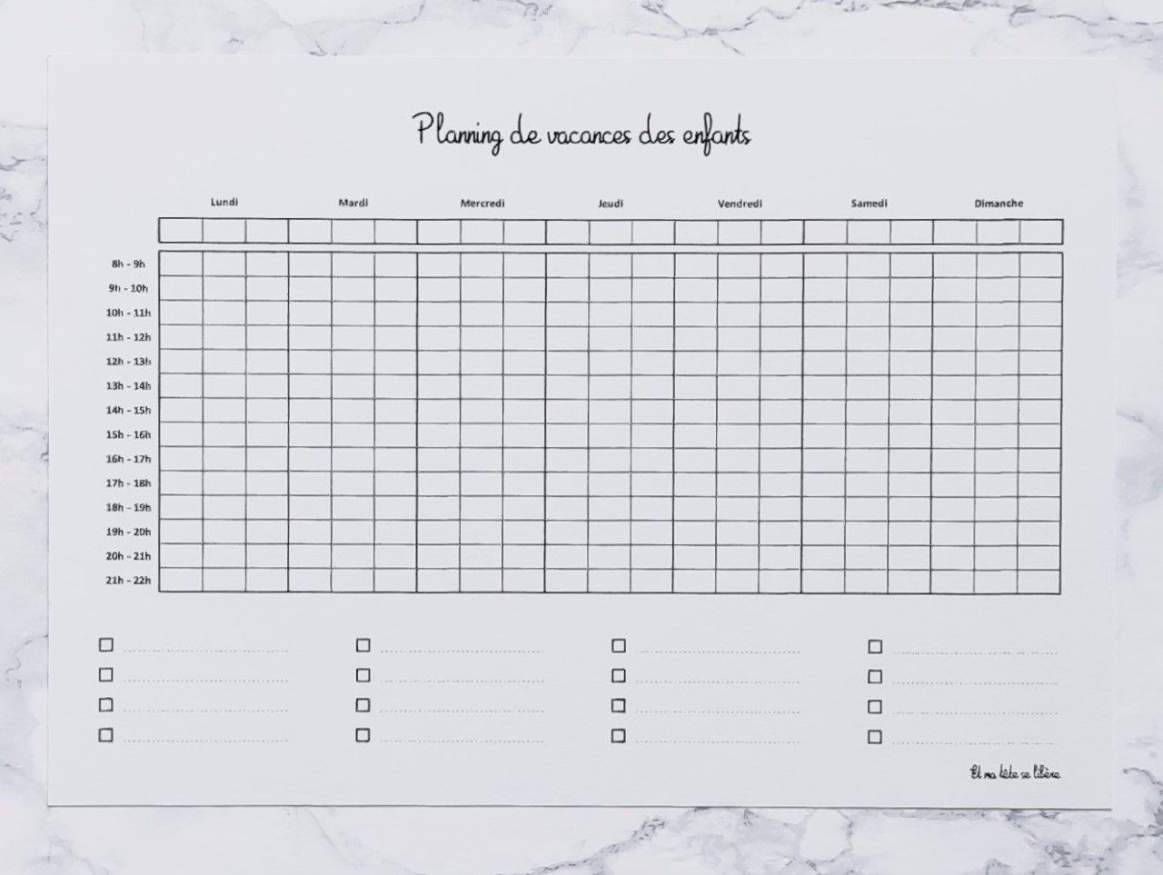 Plannings de la Semaine et de Vacances - 3 enfants