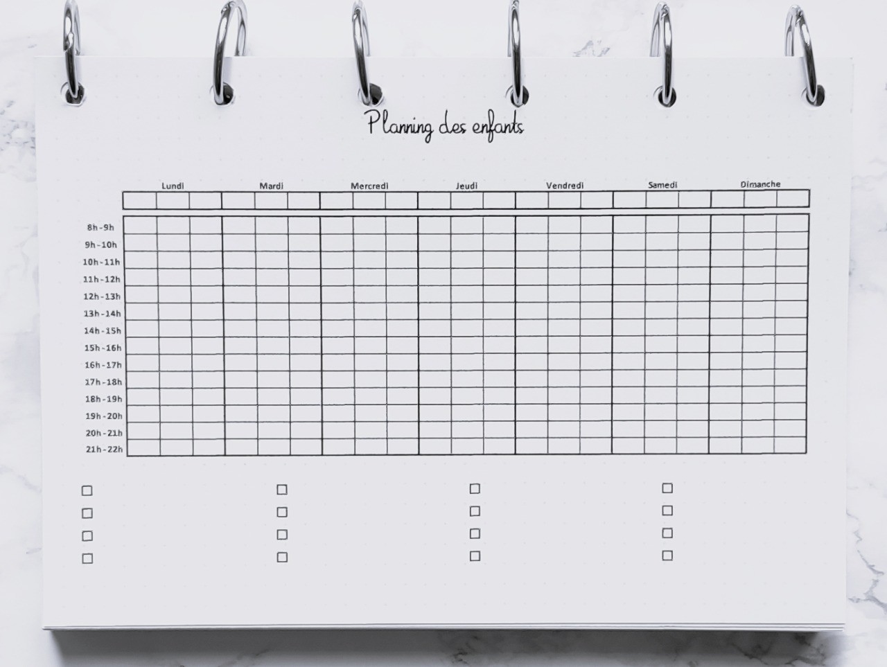 Planning 3 enfants - A5