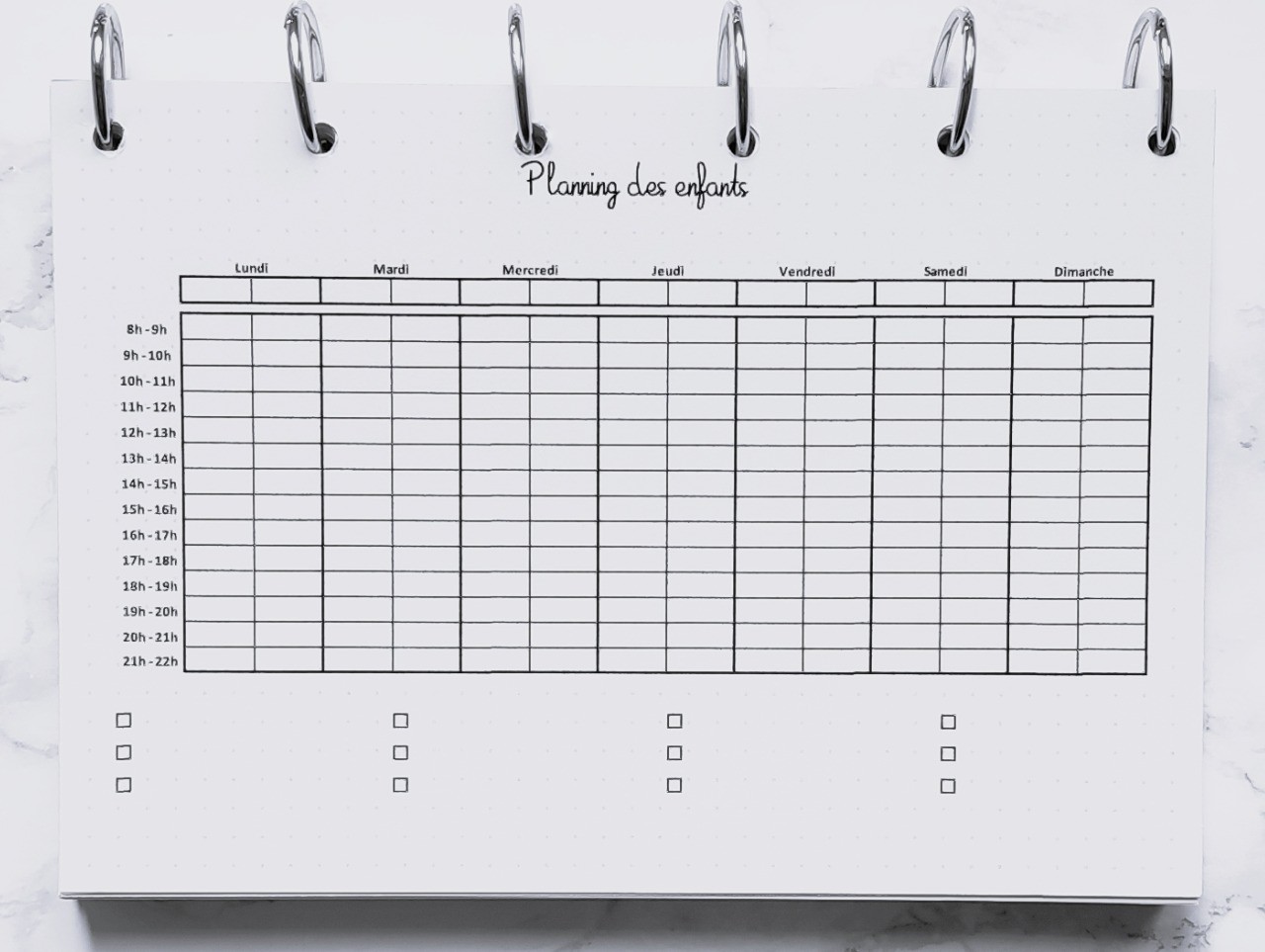 Planning 2 enfants - Bujo