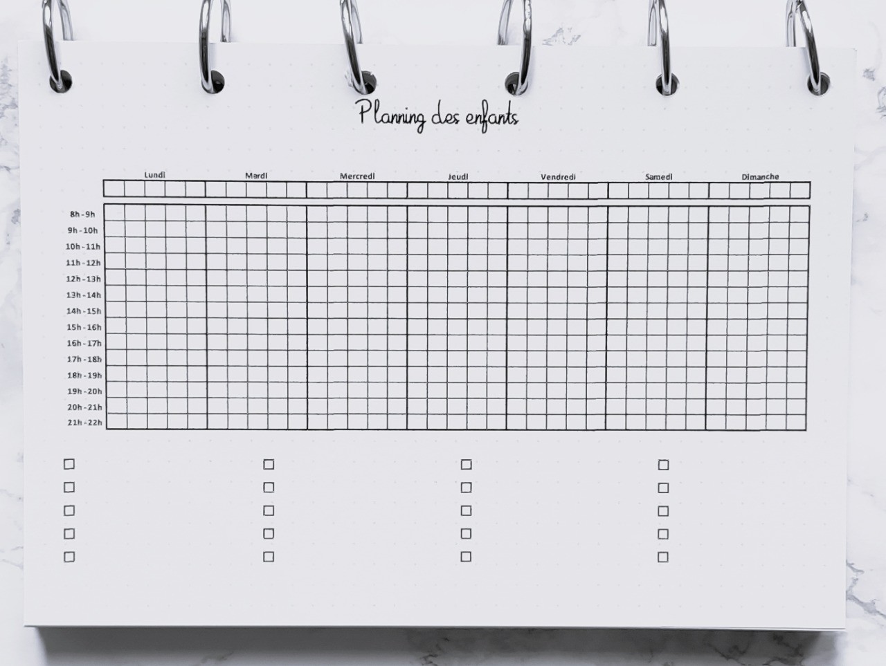 Planning 5 enfants - Bujo