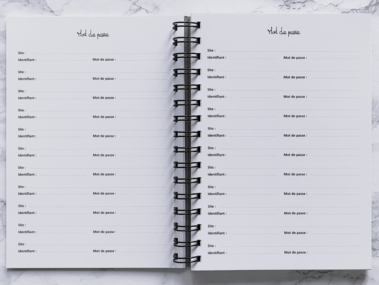 Carnet Mot de passe & Notes - Vie pratique