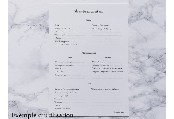 Ma routine de la semaine - A4