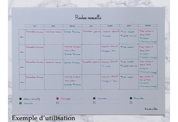Routine mensuelle - Bujo