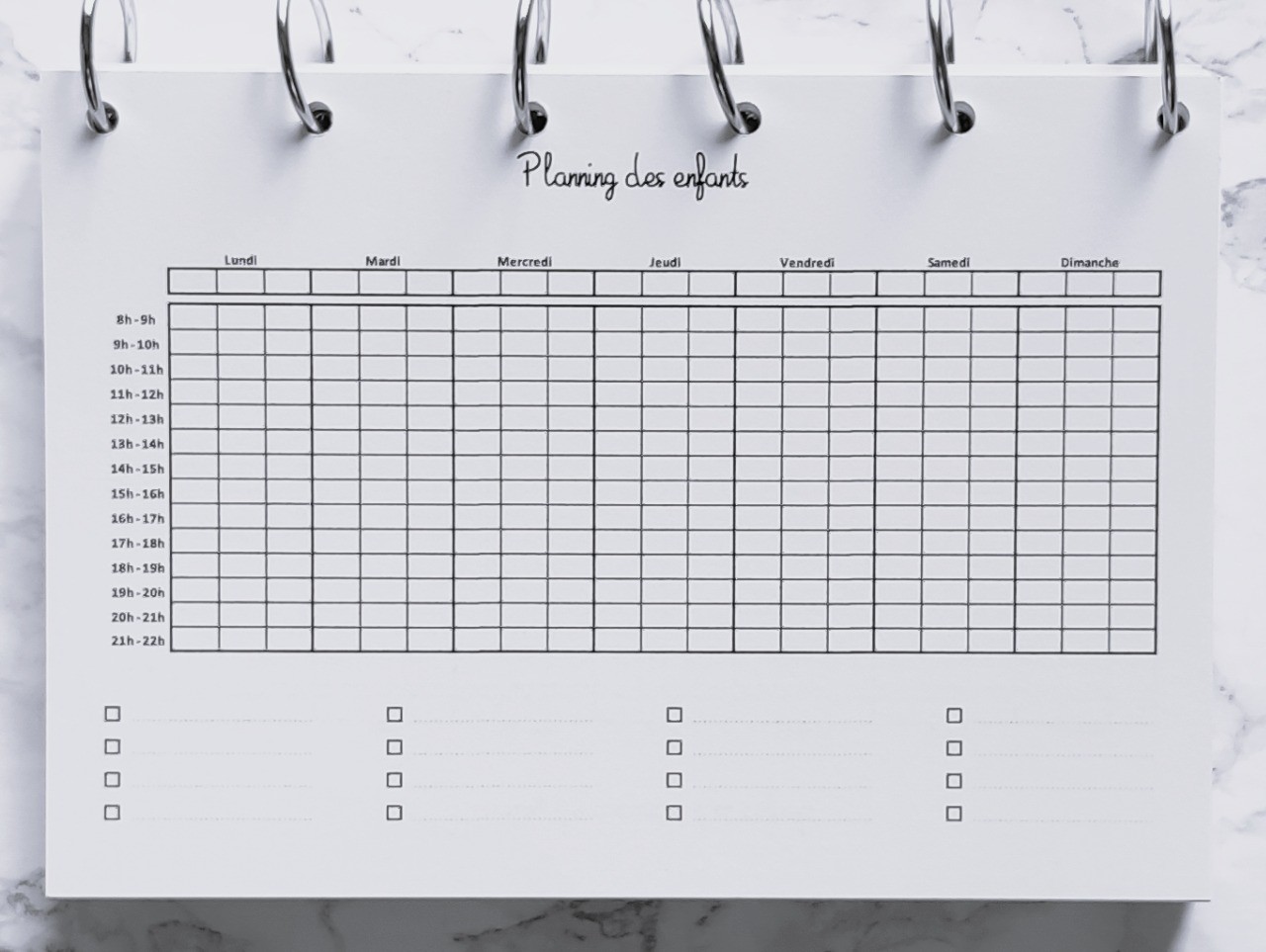 Planning 3 enfants - A4