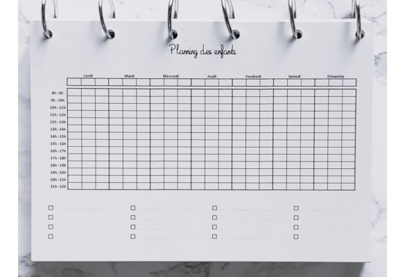 Planning 3 enfants - A4