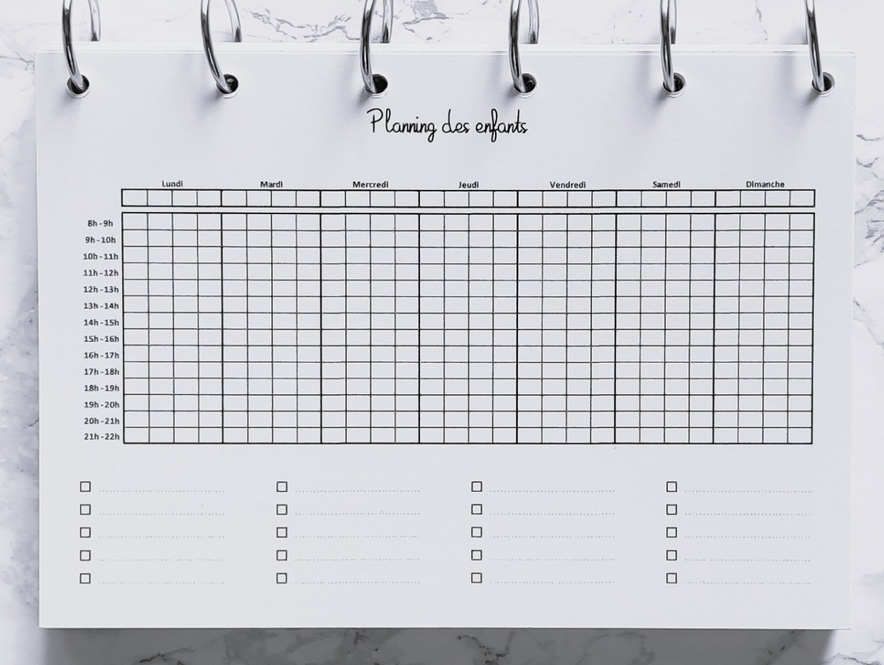 Planning 4 enfants - A4