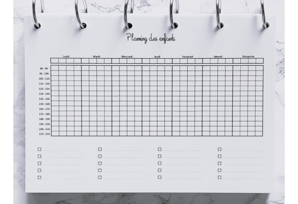 Planning 4 enfants - A4