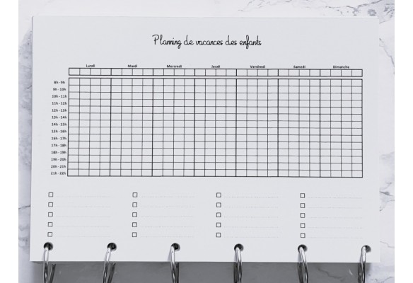 Planning 4 enfants - A4