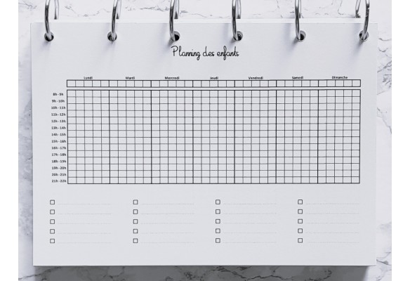 Planning 5 enfants - A4