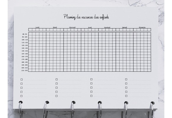 Planning 5 enfants - A4