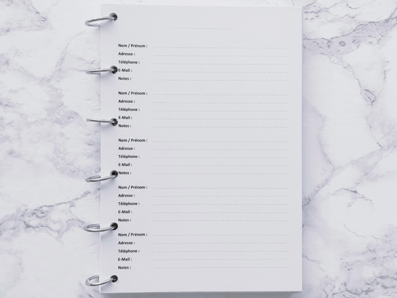 A personnaliser (Répertoire) - A6