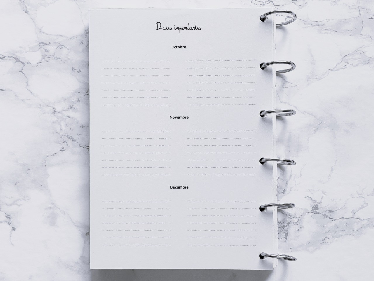 Dates importantes - A4