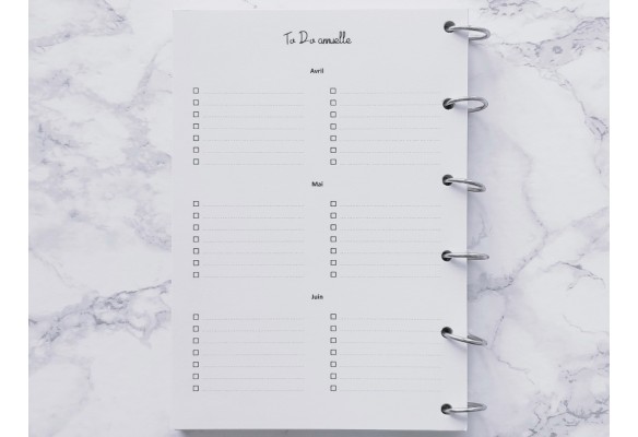 To Do sur 12 mois - A6