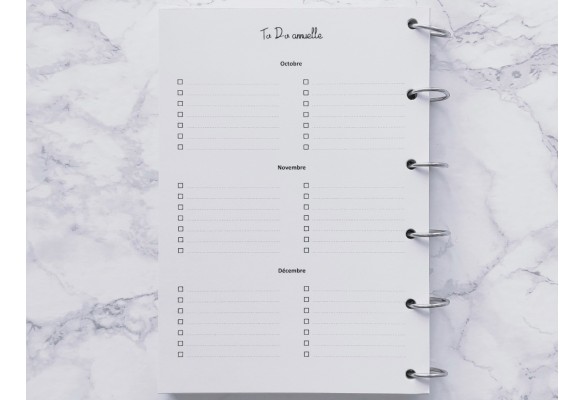 To Do sur 12 mois - A6