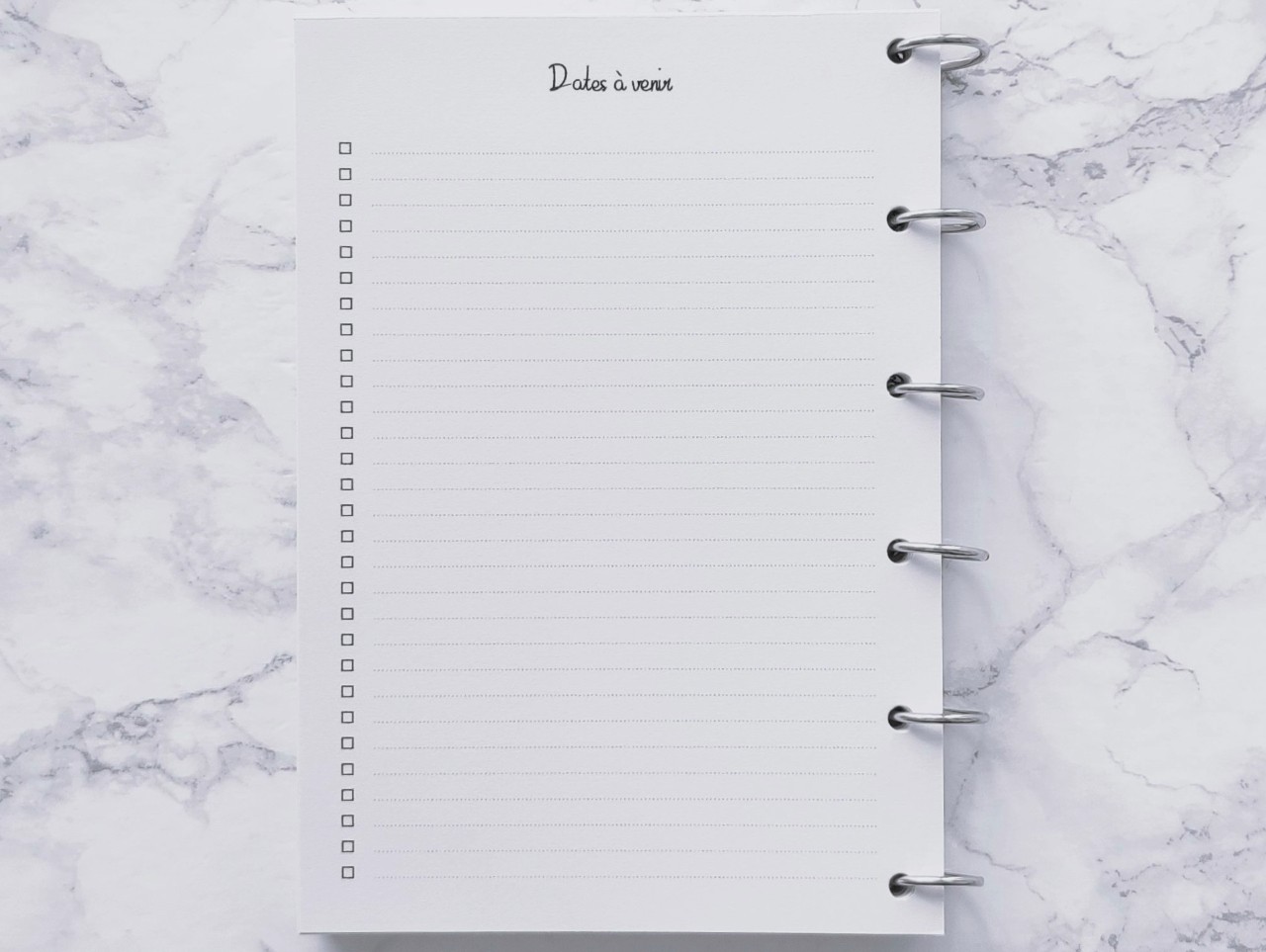 Dates à venir - A4