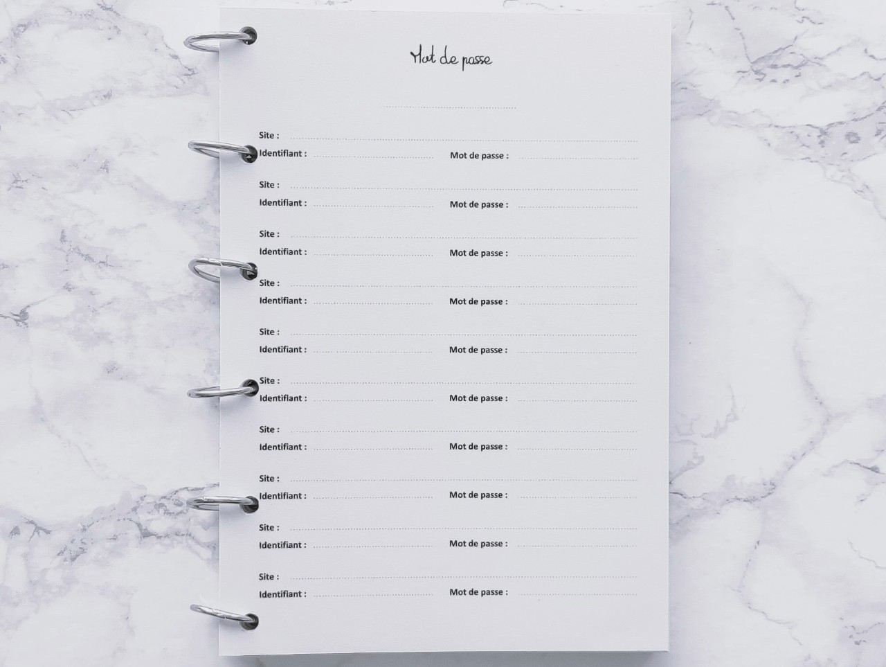 Mot de passe à titrer - A4