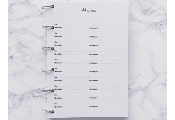 Mot de passe à titrer - A4