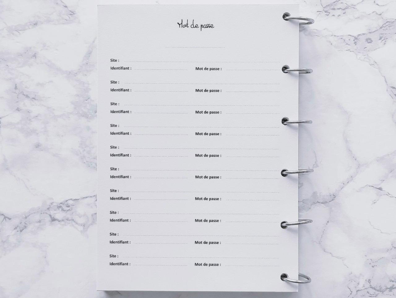 Mot de passe à titrer - A4