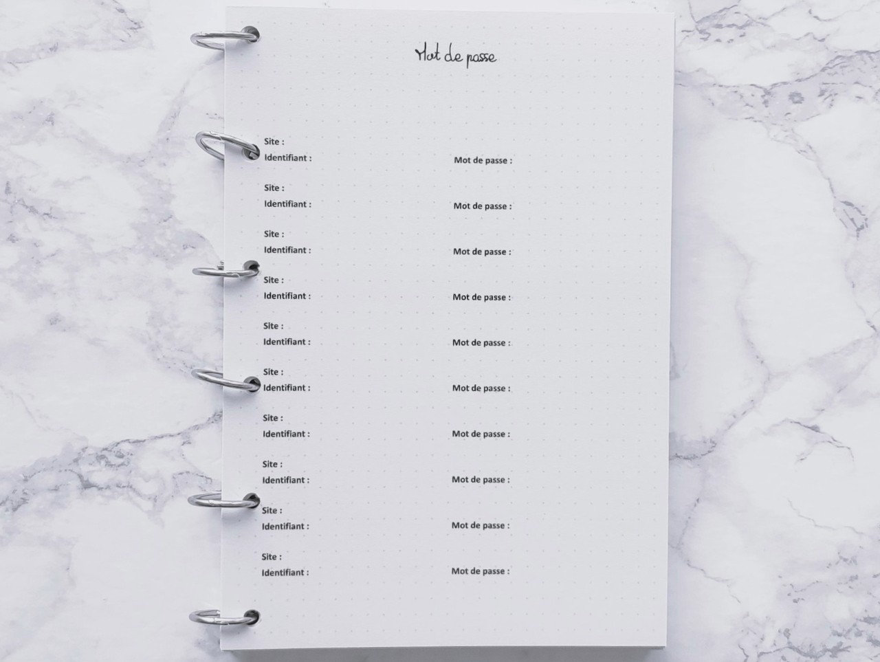 Mot de passe à titrer - Bujo