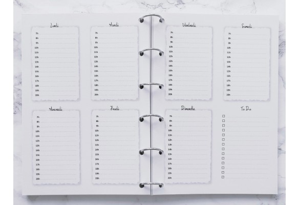 Semaine type avec les heures - A5